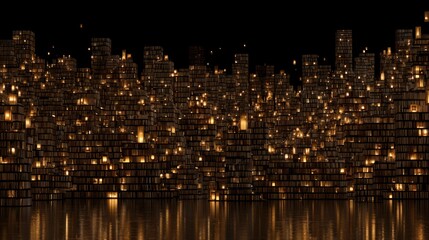 Illuminated city skyline at night