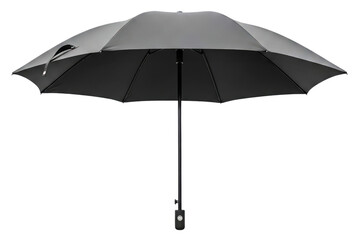 Obraz premium Large open black umbrella with an automatic opening button isolated on a transparent background