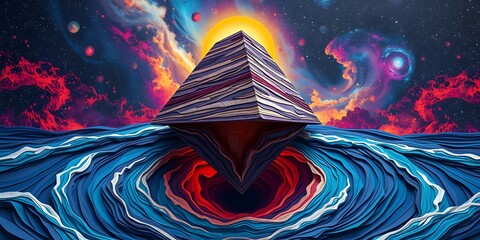 Cosmic Wave and Pyramid in a Dreamlike Universe