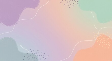 Obraz premium Abstract Pastel Color Background with Waves and Dots