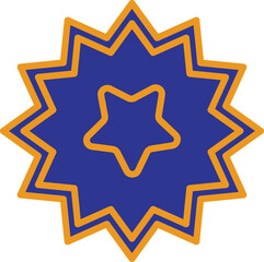 Star badge icon representing SEO trust, brand recognition or loyalty award with transparent background