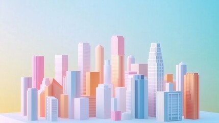 Obraz premium Pastel Cityscape