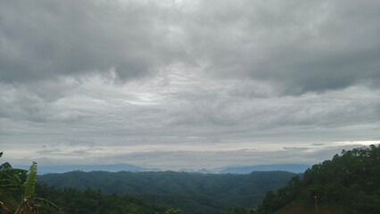 clouds over the mountains