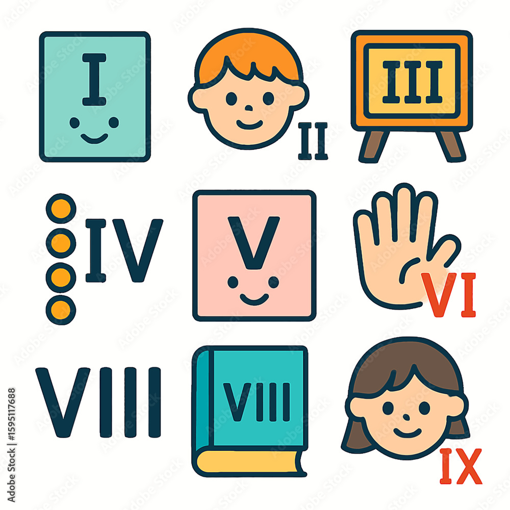 Poster learning numbers and counting is fun with children and educational symbols