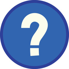 Blue Circle Background with Large White Question Mark Icon vector