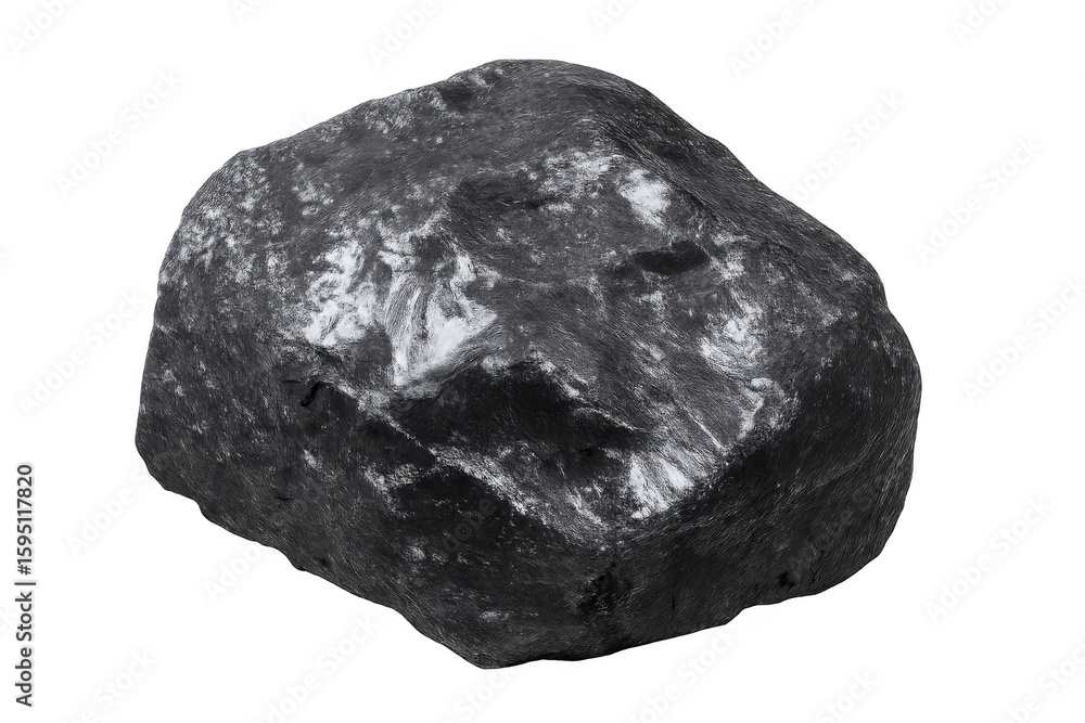 Poster dark textured rock surface featuring rough edges and uneven terrain, positioned against transparent 