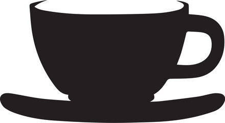 A black vector of a coffee cup