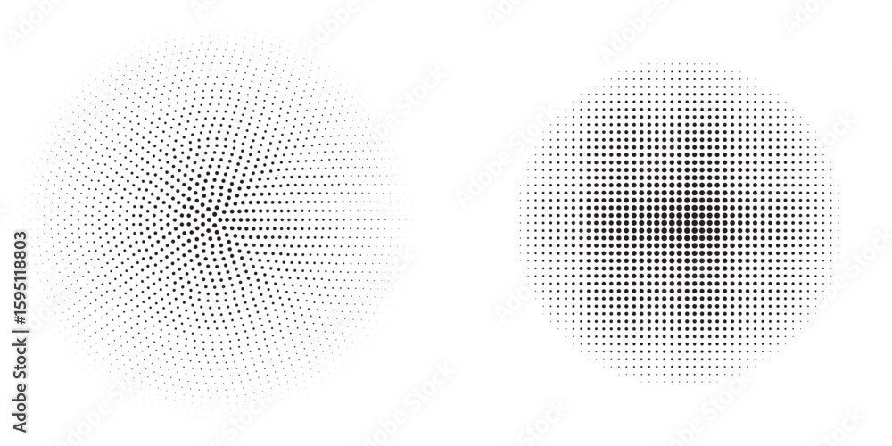 Poster set of halftone dots gradient pattern texture isolated on white background. straight dotted spots us