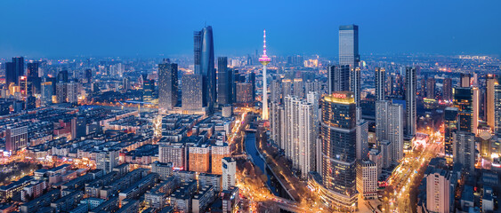 Fototapeta premium Aerial photography of the city skyline of Shenyang TV Tower in Liaoning, China