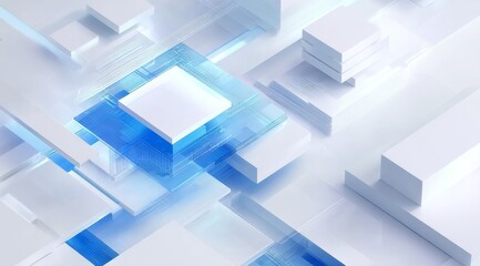 Abstract Geometric Composition with Cubes and Light Effects