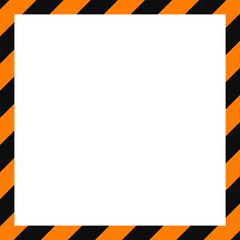 Orange Black Diagonal Warning Stripes Frame