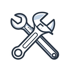 Intertwined mechanical spanners illustration embodying engineering and industrial prowess