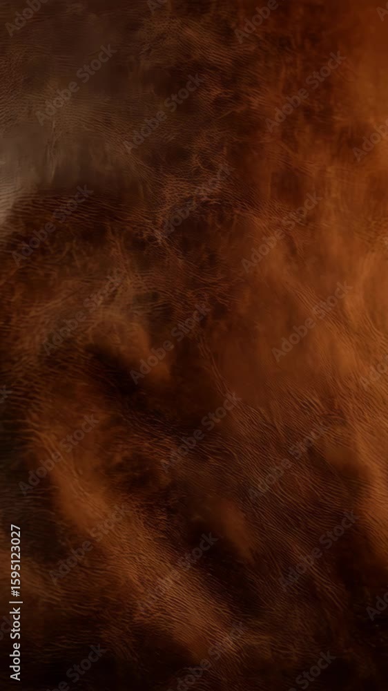 Poster abstract flowing brown surface with light and shadows, creating a textured, wavy, fabric-like effect