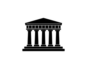 Obraz premium creative details Greek Temple Icon Vector Illustration