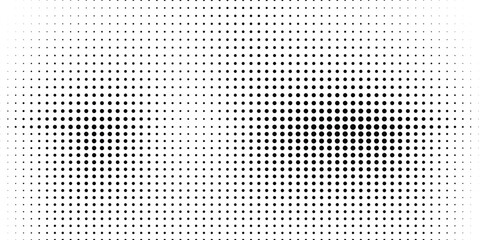 Halftone gradient. Dotted gradient, smooth dots spraying and halftones dot background seamless horizontal geometric pattern vector template set