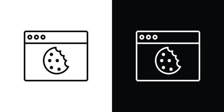 web Cookies icon in simple linear style.