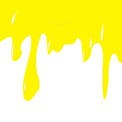 Yellow Paint Drip on White Background