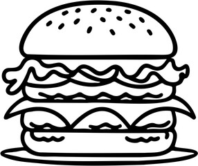 burger vector illustration, isolated on white