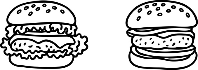 burger vector illustration, isolated on white