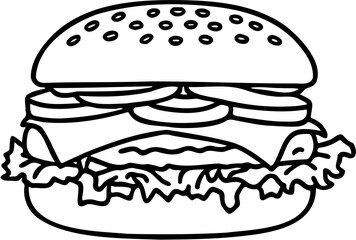 burger vector illustration, isolated on white