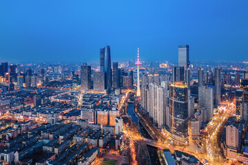 Fototapeta premium Aerial photography of the city skyline of Shenyang TV Tower in Liaoning, China