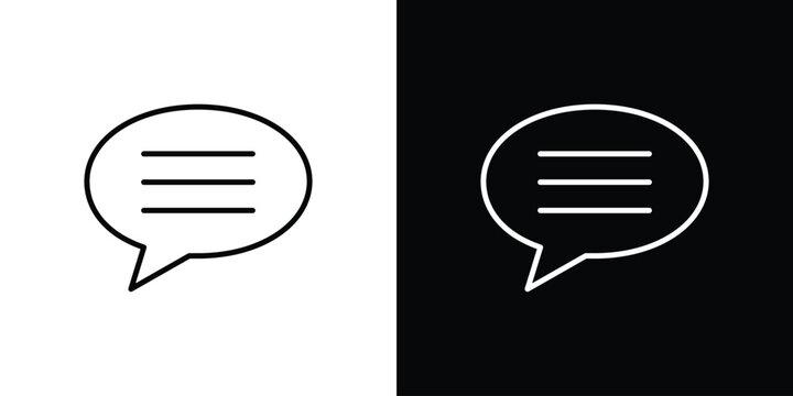 Text chat icon in simple linear style.