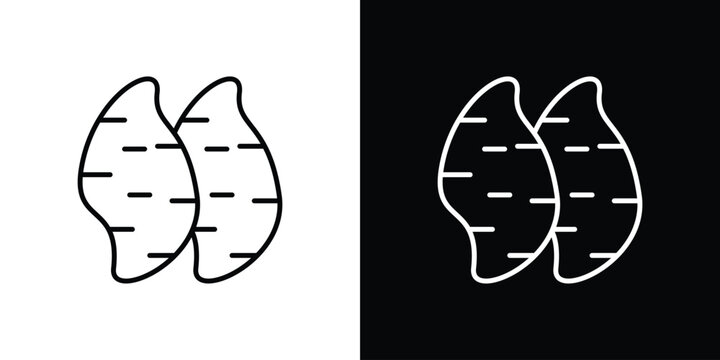 Sweet potato icon in simple linear style.