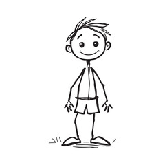 little boy stick figure drawing