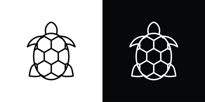 Sea turtle icon in simple linear style.