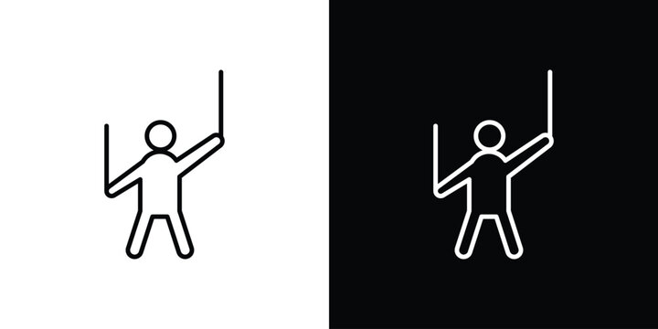Puppet icon in simple linear style.