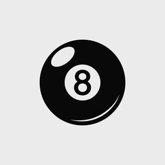 Isolated Eight Ball Icon on a Clean White Background