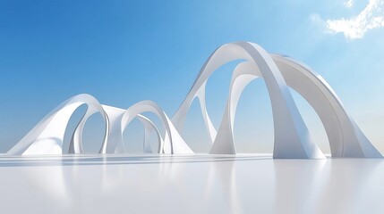 Abstract White Architectural Structure