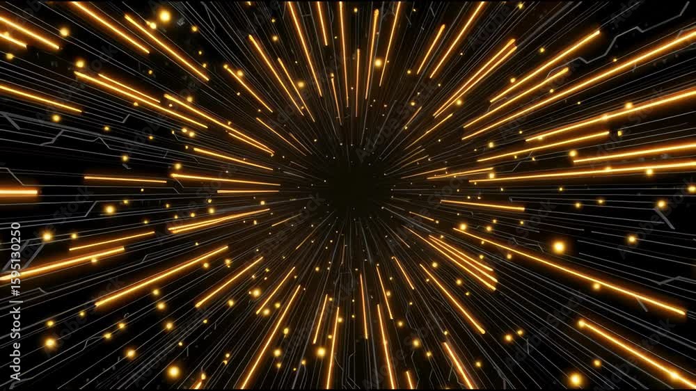 Poster glowing golden light streaks radiate dynamic futuristic digital explosion energy with vibrant glow a