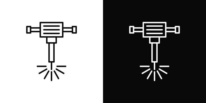 Hydraulic breaker icon in simple linear style.