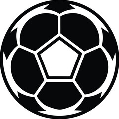 Obraz premium soccer ball icon, sports illustration, recreation symbol, simple black and white vector, athletic design