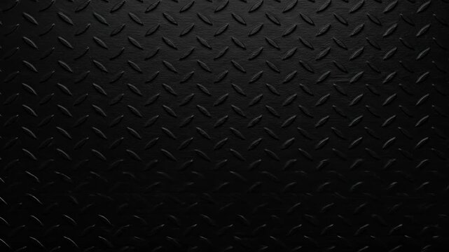Diamond Plate Industrial Texture: Dark Steel Flooring Pattern for Durable and Gripped Surfaces