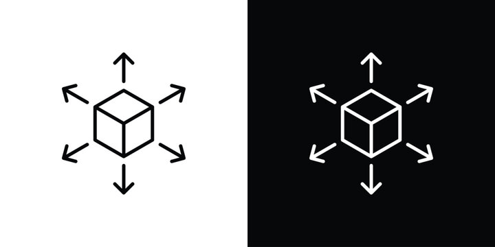 Distribution box icon in simple linear style.