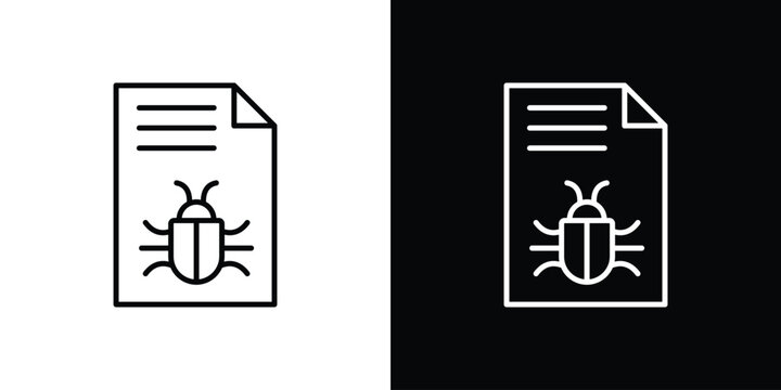 Bug report icon in simple linear style.