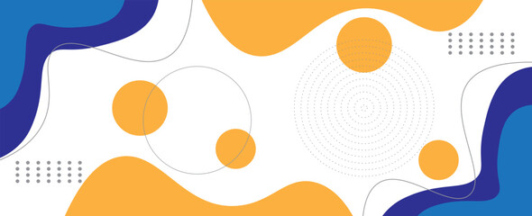 Colorful banner template with gradient colors. Design with fluid shapes. vector