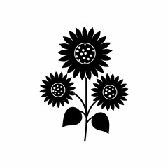 creative Sunflowers Icon vector silhouette illustration isolated on white background