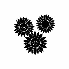 Fototapeta premium creative Sunflowers Icon vector silhouette illustration isolated on white background