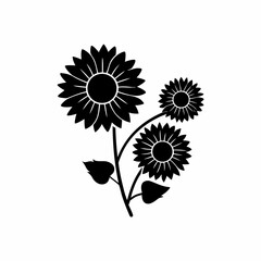 creative Sunflowers Icon vector silhouette illustration isolated on white background