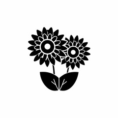 creative Sunflowers Icon vector silhouette illustration isolated on white background