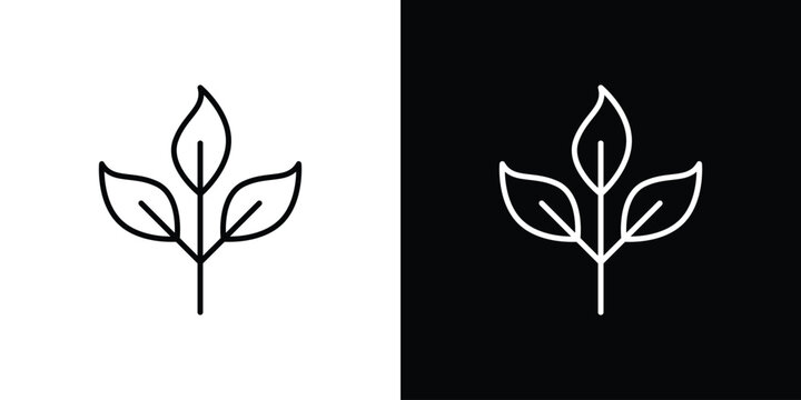 Basil icon in simple linear style.