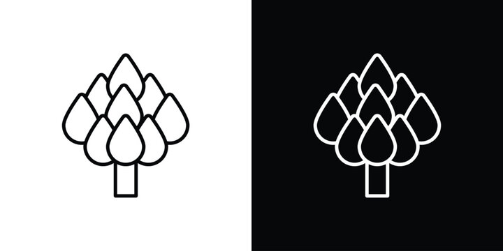 Artichoke icon in simple linear style.