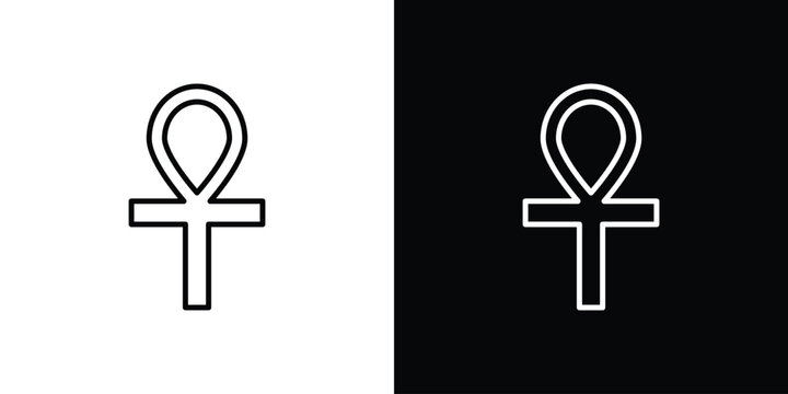 Ankh icon in simple linear style.