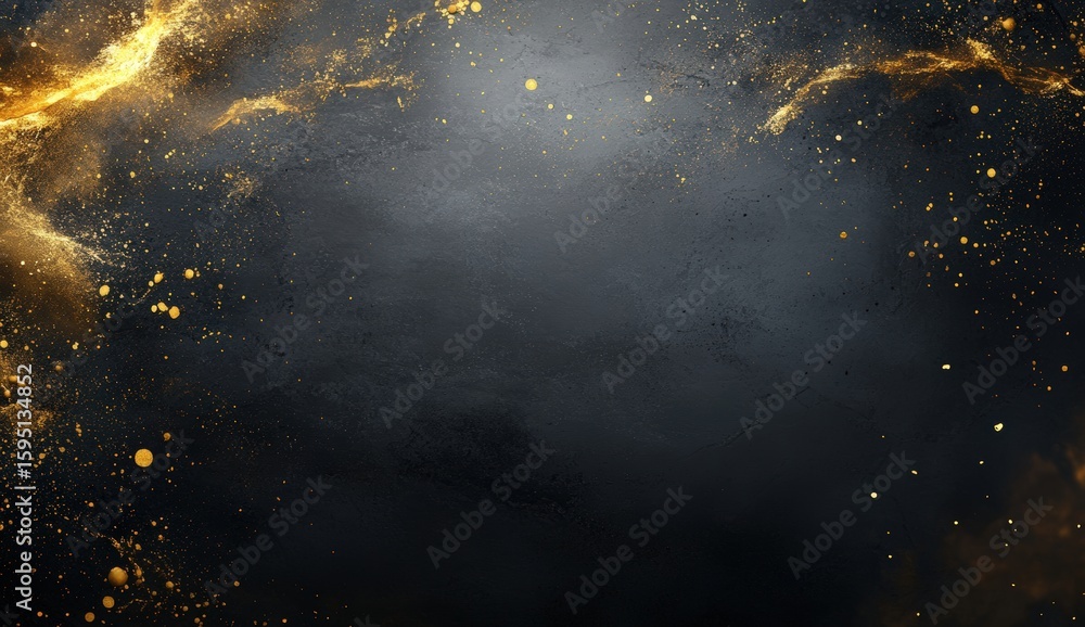 Poster abstract golden texture background with dark surface and sparkling elements for elegant designs and 