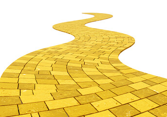 Curved Yellow Brick Road Path