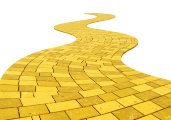 Curved Yellow Brick Road Path