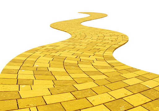 Curved Yellow Brick Road Path